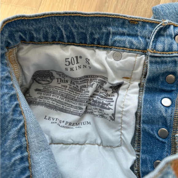 Women’s Levi's 501 Skinny Jeans Blue High Rise Denim Pants High Waisted Size 27 - Picture 12 of 16